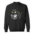 Cat Reading a Book Nerd Kitty Bookworm Sweatshirt