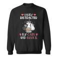Cat Simply Distracted By Cats And Books Sweatshirt