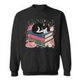 Cats Books & Coffee For Cat Lovers In Relaxed Weekend Sweatshirt