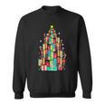 Christmas Book Tree Holiday Loves Reading Bookworm Sweatshirt