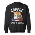 Coffee Cats And Books Cute Kitten Reading Sweatshirt Coffee Cats And Books Cute Kitten Reading Sweatshirt