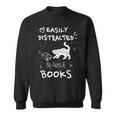 Coffee Cats And Books Ironic Kitty Literature Sweatshirt Coffee Cats And Books Ironic Kitty Literature Sweatshirt