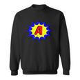 Comic Book Style Monogram Initial Letter A Superhero Sweatshirt
