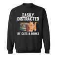 Cool Book Reader For Men Women Book Lover Bookworm Cat Book Sweatshirt