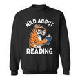 Cool Tiger Reading Book Wild About Reading Kids Books Reader Sweatshirt