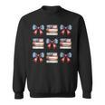 Coquette Bow Book US Flag 4th Of July Librarian Bookworm Sweatshirt