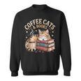 Cozy Reading Cat Coffee And Books Lover Artwork Sweatshirt Cozy Reading Cat Coffee And Books Lover Artwork Sweatshirt