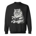 Cute Cat Reading Book Adorable Cats Books Lover Sweatshirt