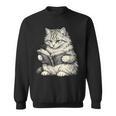 Cute Cat Reading Book Classic Bookworm Animal Pet Lover Sweatshirt