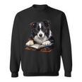 Cute Dog Border Collie Reading Book Sweatshirt Cute Dog Border Collie Reading Book Sweatshirt