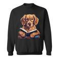 Cute Dog Golden Retriever Reading Book Sweatshirt