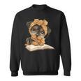 Cute Dog Reading Book Bandana Pup Reader Sweatshirt