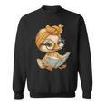 Cute Duckling Reading Book With Sweatshirt