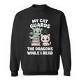 Cute Fantasy Book Reader Apparel Cat Dragon Bookish Magic Sweatshirt