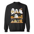 Cute Halloween Ghost Bookshelf Cat Book Lover Sweatshirt Cute Halloween Ghost Bookshelf Cat Book Lover Sweatshirt