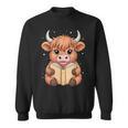 Cute Highland Cow Reading Book Sweatshirt