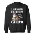 Cute Read Books Calico Cat Lover For Men Women Girls Kids Sweatshirt
