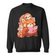 Cute Red Panda Reading Book Sloth Kawaii Animal Sweatshirt