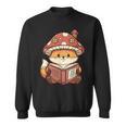 Cute Shiba Inu Mushroom Hat Reading Book Art Sweatshirt