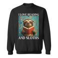 Cute Sloth Reading Book School Librarian Teacher Student Sweatshirt