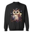 Cute Wizard Owl Reading Book Magic Candle Sweatshirt Cute Wizard Owl Reading Book Magic Candle Sweatshirt