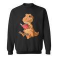Dinosaur Reading Book Dino Reading Book Lovers Book Readers Sweatshirt