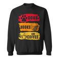 Dogs Books And Coffee Dog Book Reader Lover Sweatshirt