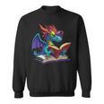Dragon Wearing Glasses Reading A Book Sweatshirt Dragon Wearing Glasses Reading A Book Sweatshirt