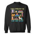 Easily Distracted By Cats And Books Cat Book Lovers Bookworm Sweatshirt