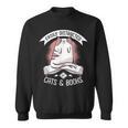 Easily Distracted By Cats And Books Men Cat Book Lover Sweatshirt