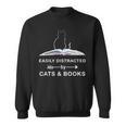 Easily Distracted By Cats And Books Reading Cats Main Coon Sweatshirt