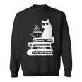 Easily Distracted Cats Coffee And Books Sweatshirt Easily Distracted Cats Coffee And Books Sweatshirt