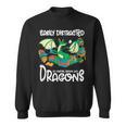 Easily Distracted By Coffee Books And Dragons Fantasy Sci-Fi Sweatshirt
