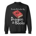 Easily Distracted By Dragon & Book Nerds Dragon Lover Girls Sweatshirt Easily Distracted By Dragon & Book Nerds Dragon Lover Girls Sweatshirt