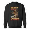 Easily Distracted By Dragons And Books Dragon Lover Mythical Sweatshirt