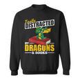 Easily Distracted By Dragons And Books Reading Book Dragon Sweatshirt Easily Distracted By Dragons And Books Reading Book Dragon Sweatshirt