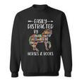 Easily Distracted By Horse And Books Nerds Horse Lovers Sweatshirt