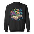 Enchanted Open Book With Blooming Flowers Sweatshirt Enchanted Open Book With Blooming Flowers Sweatshirt