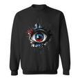 Evil Eye Comic Book Art Eyes Red Blue Grunge Aesthetic Sweatshirt
