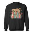 Floral Sloth Sleeping On Books Sweatshirt Floral Sloth Sleeping On Books Sweatshirt