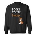 Fox Books Coffee Foxes Women Fox Graphic Cute Fox Lovers Sweatshirt