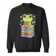 Frog Reading Books Bookworm Librarian Sweatshirt