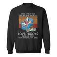 A Girl Who Loves Books Cats And Dogs Cat Book Reading Sweatshirt