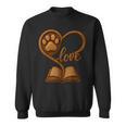 Girl Who Loves Dogs & Books Heart Dog Lover Reader Reeding Sweatshirt