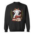 Goat Reading Book Graphic Goat With Book Floral Sweatshirt Goat Reading Book Graphic Goat With Book Floral Sweatshirt