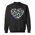 Heart Of Books Book Lover Heart Shape Reading Sweatshirt