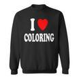 I Heart Love Coloring Hobbies Books Pencils Crayons Marker Sweatshirt