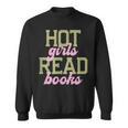 Hot Girls Read Books Retro Varsity Aesthetic Reading Sweatshirt