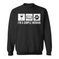 I'm A Simple Woman Wine Books & Dogs Reading Lover Sweatshirt I'm A Simple Woman Wine Books & Dogs Reading Lover Sweatshirt
