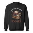 Just a Girl Who Loves Books Aesthetic Bookworm Library Art Sweatshirt